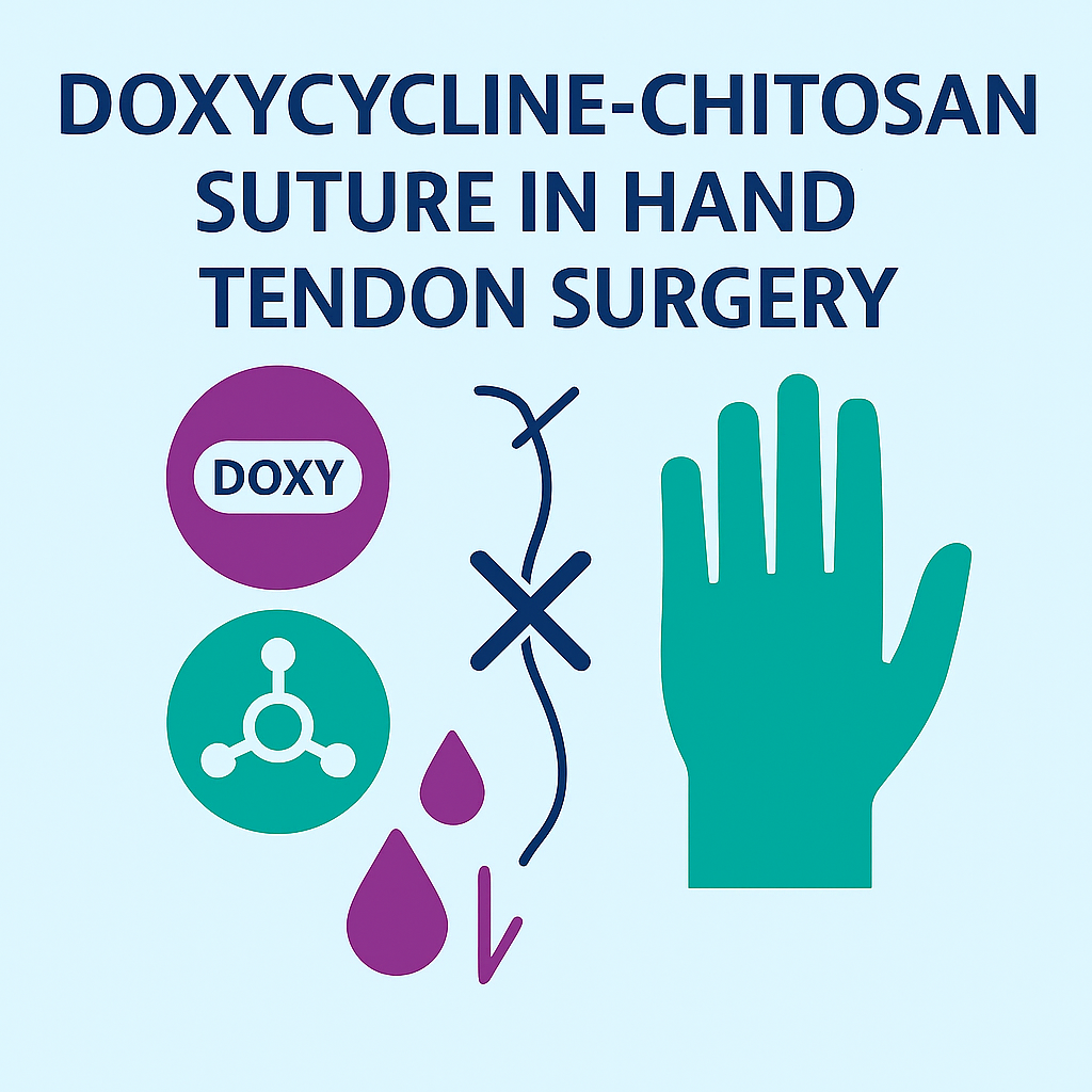 بخیه نایلونی با پوشش داکسی‌سیکلین و کیتوزان برای جلوگیری از چسبندگی و ترمیم تاندون دست در جراحی زون ۲