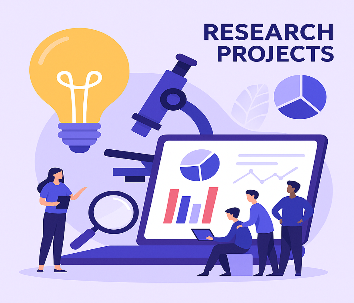 طرحهای تحقیقاتی و نوآوری علمی با نمودار و میکروسکوپ